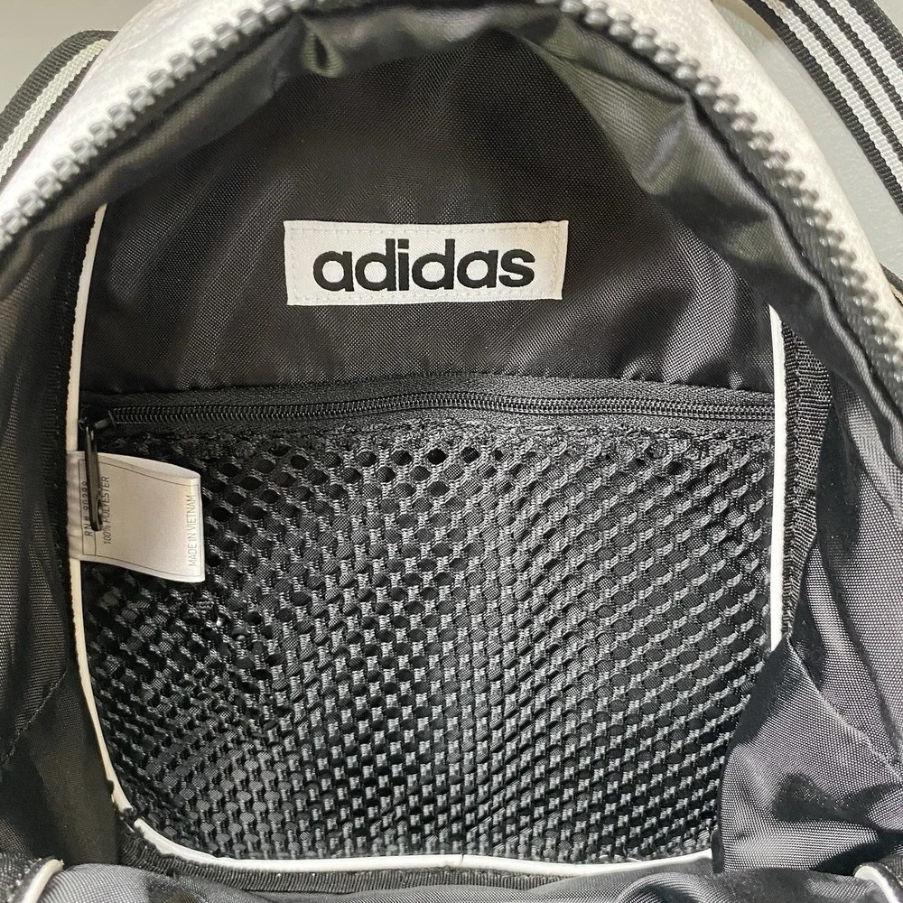Adidas Core Mini Backpack White Jersey Black Travel Pouch Unisex‎ 9.5x 9 X5